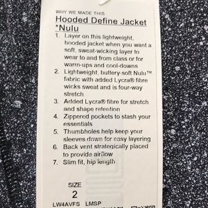 Lululemon stretch sports hooded zip jacket